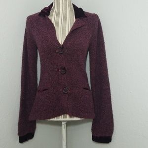 Guinevere Anthropologie Small Burgundy Cardigan